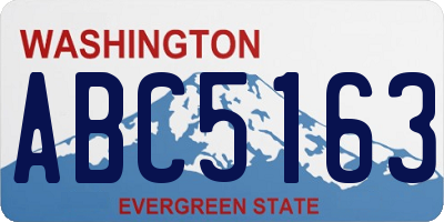 WA license plate ABC5163