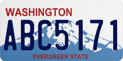 WA license plate ABC5171