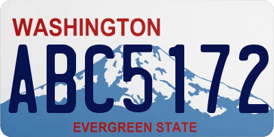 WA license plate ABC5172