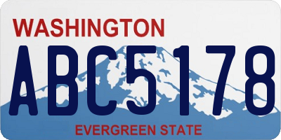 WA license plate ABC5178