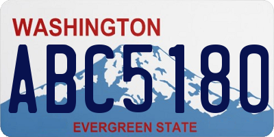 WA license plate ABC5180