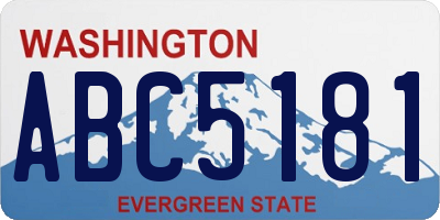 WA license plate ABC5181