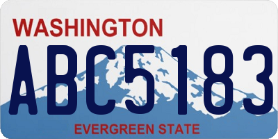 WA license plate ABC5183