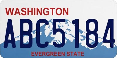 WA license plate ABC5184