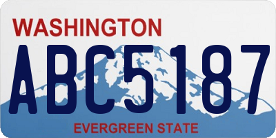 WA license plate ABC5187