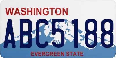 WA license plate ABC5188