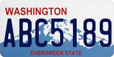 WA license plate ABC5189