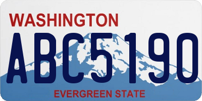 WA license plate ABC5190