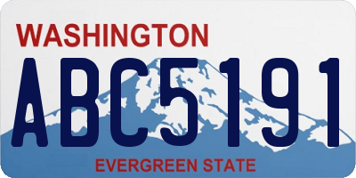 WA license plate ABC5191