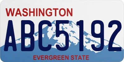 WA license plate ABC5192