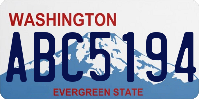WA license plate ABC5194