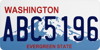 WA license plate ABC5196