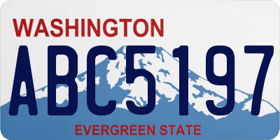 WA license plate ABC5197
