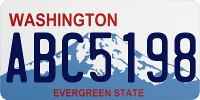 WA license plate ABC5198