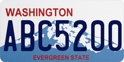 WA license plate ABC5200