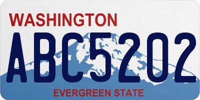 WA license plate ABC5202