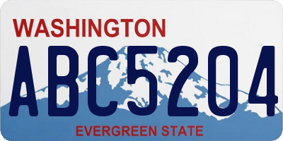WA license plate ABC5204