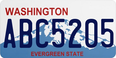 WA license plate ABC5205