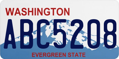 WA license plate ABC5208