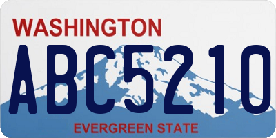 WA license plate ABC5210