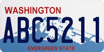 WA license plate ABC5211