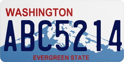 WA license plate ABC5214