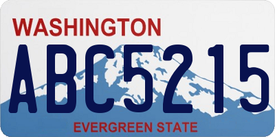 WA license plate ABC5215