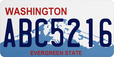 WA license plate ABC5216