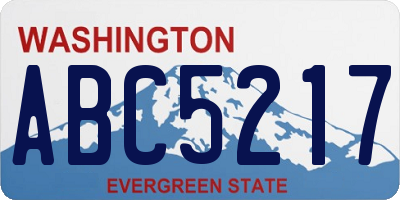 WA license plate ABC5217