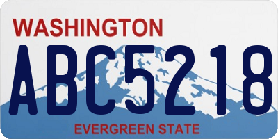 WA license plate ABC5218