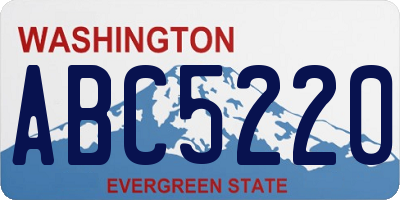 WA license plate ABC5220