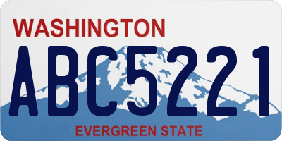 WA license plate ABC5221