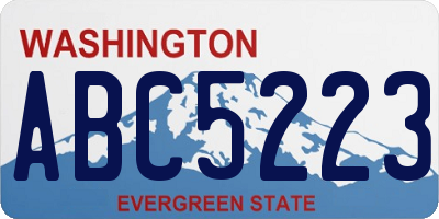 WA license plate ABC5223