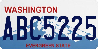 WA license plate ABC5225