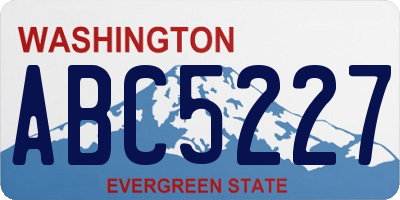 WA license plate ABC5227