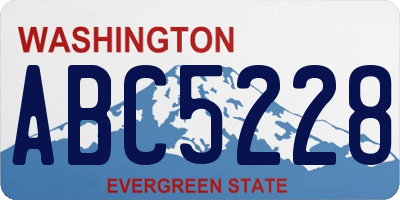 WA license plate ABC5228