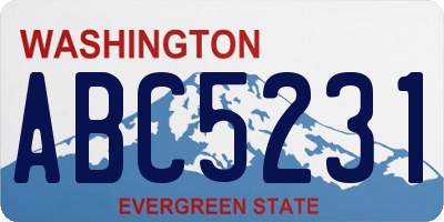 WA license plate ABC5231
