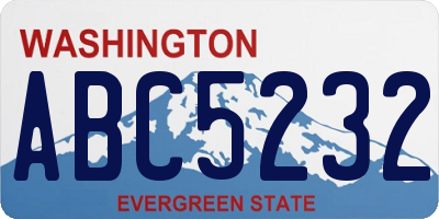 WA license plate ABC5232