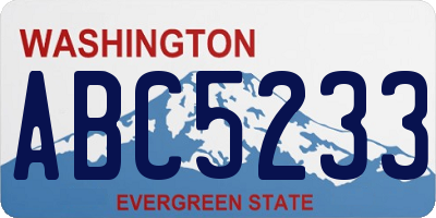 WA license plate ABC5233