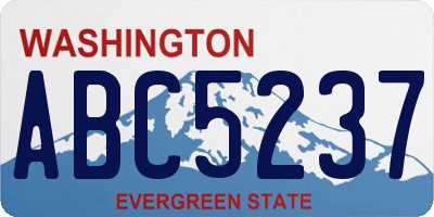 WA license plate ABC5237