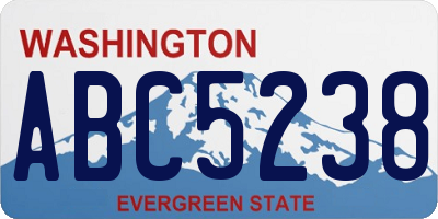 WA license plate ABC5238
