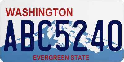 WA license plate ABC5240