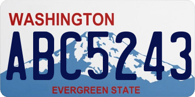WA license plate ABC5243