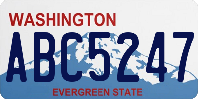 WA license plate ABC5247
