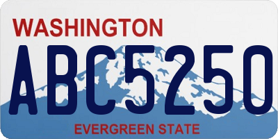 WA license plate ABC5250