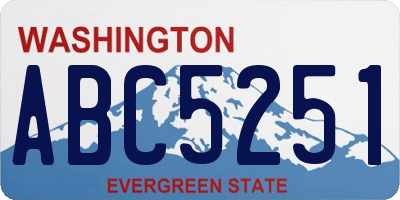 WA license plate ABC5251
