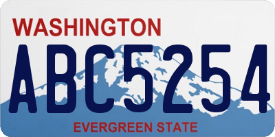 WA license plate ABC5254