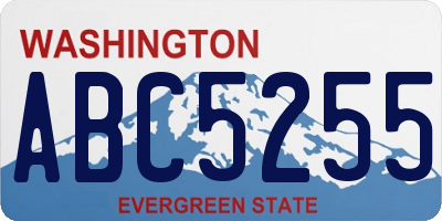 WA license plate ABC5255