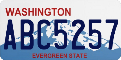 WA license plate ABC5257