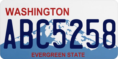 WA license plate ABC5258